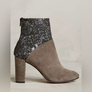 Anthropologie Cubanas Ciara Glitter Heeled Booties
